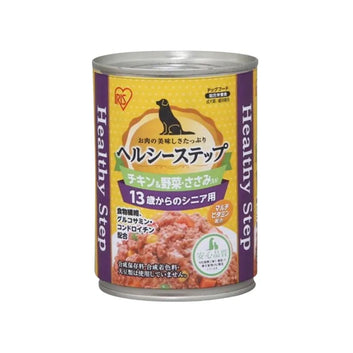 IRIS Healthy Step 10歲以上犬用罐裝狗糧 - 雞肉蔬菜味 (375g)