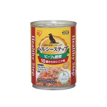 IRIS Healthy Step 10歲以上犬用罐裝狗糧 - 牛肉蔬菜味 (375g)