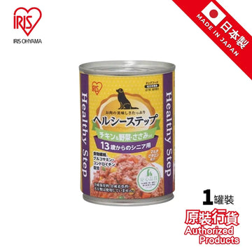 IRIS Healthy Step 10歲以上犬用罐裝狗糧 - 雞肉蔬菜味 (375g)