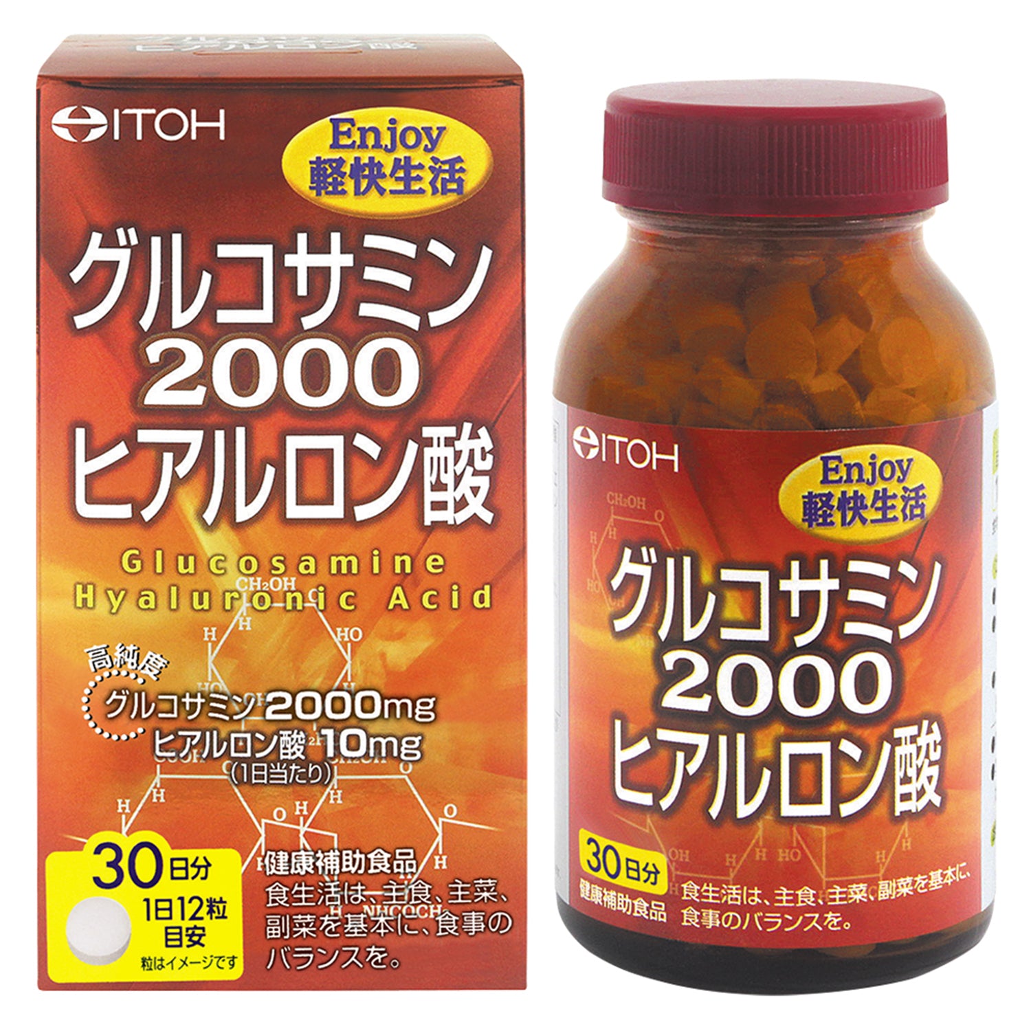 ITOH 井藤漢方 氨基葡萄糖2000玻尿酸錠 (30日份) (300mg×360粒)